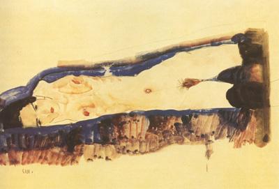 Egon Schiele Reclining Nude with Black Stockings (mk12) oil painting image
